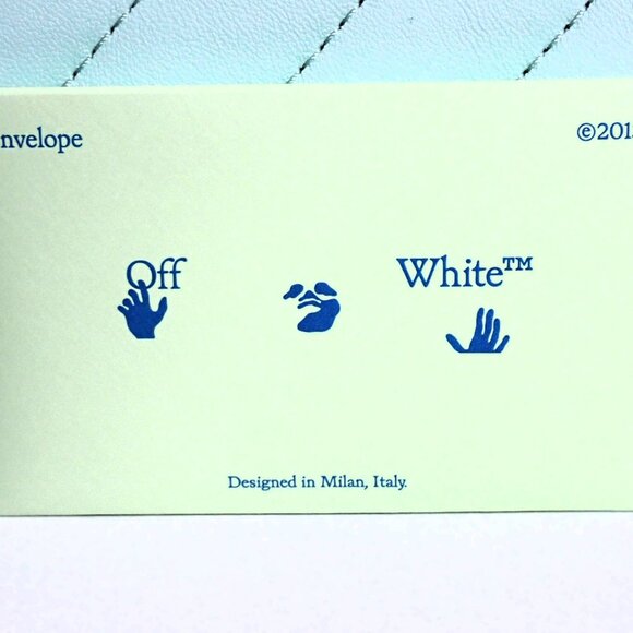 Off-White Jackhammer Flat Pouch Leather Blue Bag - Picture 6 of 6